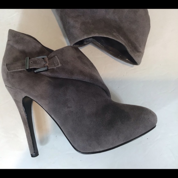 COLIN STUART SUEDE LEATHER GREY STILETTO ANKLE BUCKLE BOOTIES SZ 5 - Picture 8 of 11